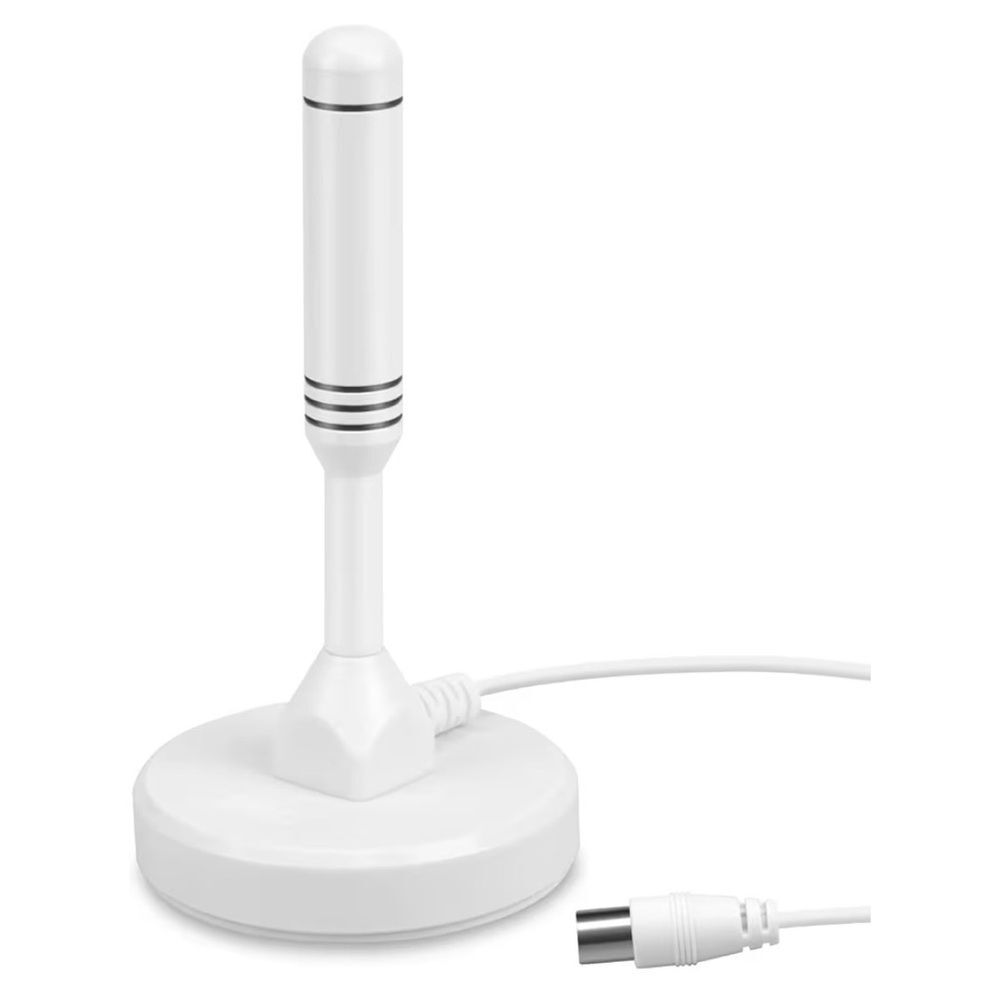 NIB August DTA240 Indoor Digital TV Antenna Magnetic Base 50 Mile Range | White